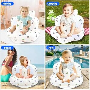 Inflatable Baby Seat with Rainbow Pattern
